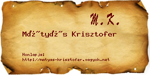 Mátyás Krisztofer névjegykártya