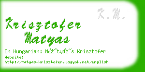 krisztofer matyas business card